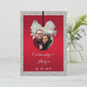 Classy Ruby Red & Funkelnd Bauble Christmas Einladung (Stehend Vorderseite)
