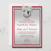 Classy Ruby Red & Funkelnd Bauble Christmas Einladung (Vorderseite)