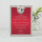 Classy Ruby Red & Funkelnd Bauble Christmas Einladung (Stehend Vorderseite)