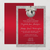 Classy Ruby Red & Funkelnd Bauble Christmas Einladung (Vorne/Hinten)