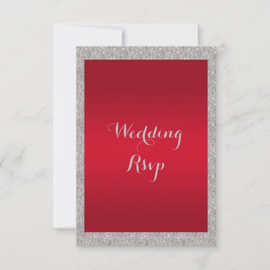 Classy Ruby Red & Funkelnd Bauble Christmas RSVP Karte (Vorderseite)