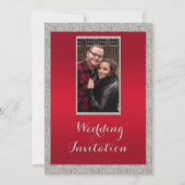 Classy Ruby Red & Funkelnd Bauble Weihnachten Einladung (Vorderseite)