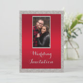 Classy Ruby Red & Funkelnd Bauble Weihnachten Einladung (Stehend Vorderseite)