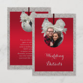 Classy Ruby Red & Sparkle Bauble Weihnachtsfeier Begleitkarte (Vorne/Hinten)