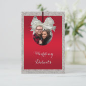 Classy Ruby Red & Sparkle Bauble Weihnachtsfeier Begleitkarte (Stehend Vorderseite)