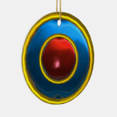 CLASSY RUBY UND SAPPHIRE GEM STONES KERAMIK ORNAMENT (Rechts)