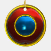 CLASSY RUBY UND SAPPHIRE GEM STONES KERAMIK ORNAMENT (Hinten)