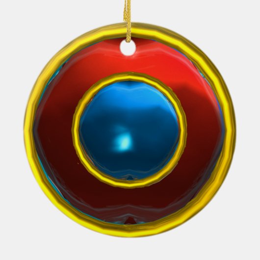 CLASSY RUBY UND SAPPHIRE GEM STONES KERAMIK ORNAMENT (Hinten)