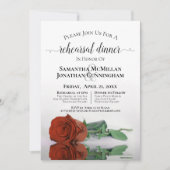 Classy Rust Orange Rose Hochzeit Probe Dinner Einladung (Vorderseite)