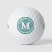 Classy Sage Glitzer Funkelnd Monogam Personalisier Golfball (Vorderseite)