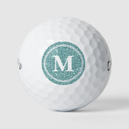 Classy Sage Glitzer Funkelnd Monogam Personalisier Golfball