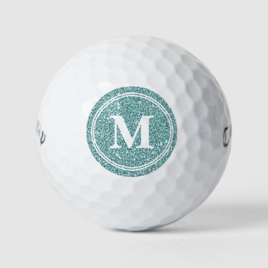 Classy Sage Glitzer Funkelnd Monogam Personalisier Golfball (Vorderseite)