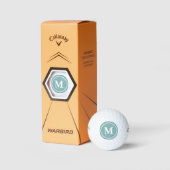 Classy Sage Glitzer Funkelnd Monogam Personalisier Golfball (Verpackungen)