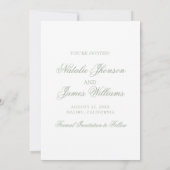 Classy Sage Green Boho Old Money Wedding Save The Date (Rückseite)