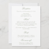 Classy Sage Green Luxury Boho All In One Wedding Einladung (Rückseite)