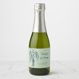 Classy Sage Green Vintag Botanical Wedding Theme Schaumweinetikett