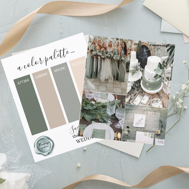 Classy Sage Green Wedding Farben PaletPaper Sheet (Von Creator hochgeladen)