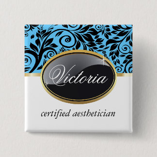 Classy Salon Name Tag Button
