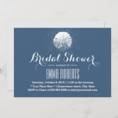 Classy Sand Dollar Navy Blue Brautparty Einladung (Vorne/Hinten)