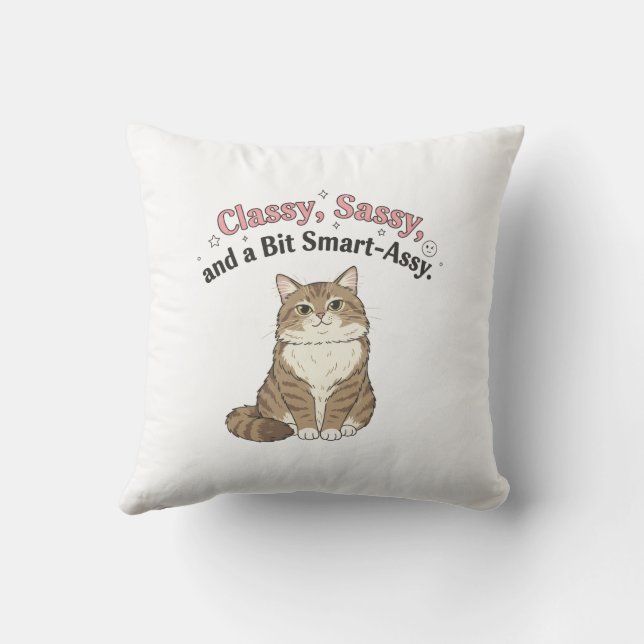 Classy, Sassy & Smart-Assy Cat Design Kissen (Rückseite)