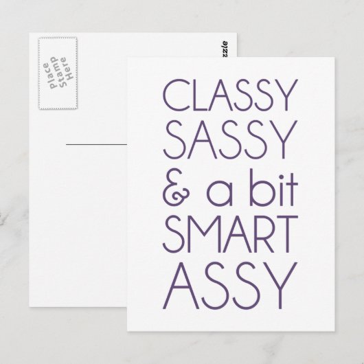 Classy Sassy und ein bisschen Smart Assy Postkarte (Vorne/Hinten)