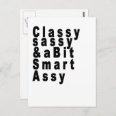 Classy Sassy und ein bisschen Smart Assy Tshirts.p Postkarte (Vorne/Hinten)