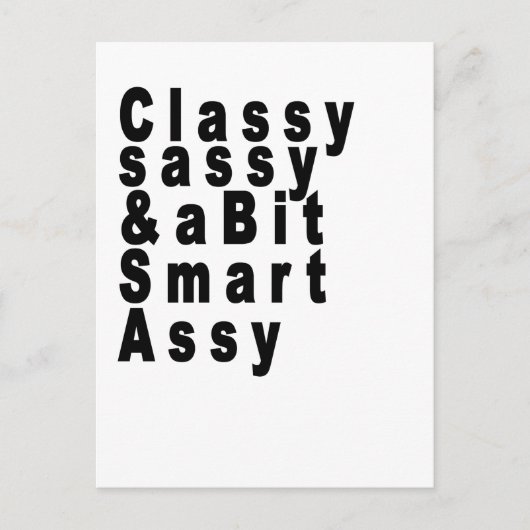 Classy Sassy und ein bisschen Smart Assy Tshirts.p Postkarte (Vorderseite)