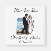 Classy Save the Date Beach Wedding Destination Mag Magnet (Vorne)