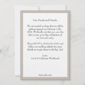 Classy Save the Date Wedding Ankündigung (Rückseite)