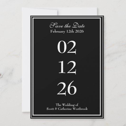 Classy Save the Date Wedding Ankündigung (Vorderseite)