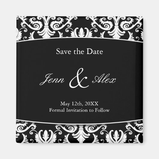 Classy Save the Date Wedding Magnet (Vorne)