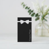 Classy Schwarz-weiß Bowtie Men's Wear Business Car Visitenkarte (Stehend Vorderseite)