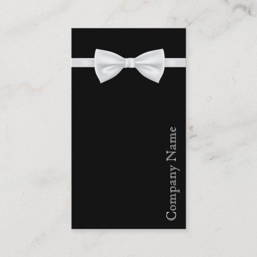 Classy Schwarz-weiß Bowtie Men's Wear Business Car Visitenkarte (Vorderseite)