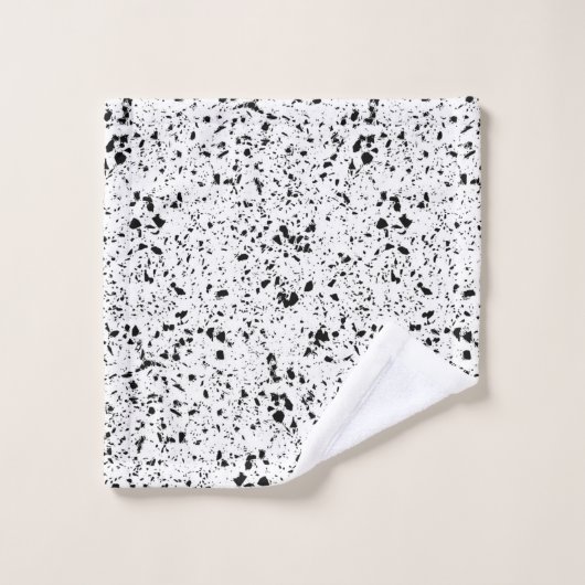 Classy Schwarz-weiß Marble Terrazzo Badhandtuch Set (Waschlappen)