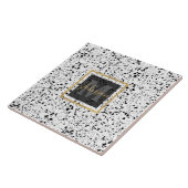 Classy Schwarz-weiß Marble Terrazzo Fliese (Seite)