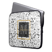 Classy Schwarz-weiß Marble Terrazzo Laptopschutzhülle (Vorderseite Links)