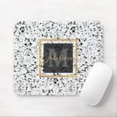 Classy Schwarz-weiß Marble Terrazzo Mousepad (Mit Mouse)