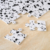 Classy Schwarz-weiß Marble Terrazzo Puzzle (Seite)