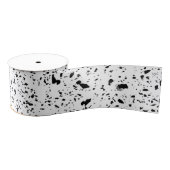 Classy Schwarz-weiß Marble Terrazzo Ripsband (Spule)