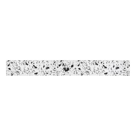 Classy Schwarz-weiß Marble Terrazzo Ripsband (Vorderseite)