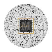 Classy Schwarz-weiß Marble Terrazzo Schneidebrett (Vorderseite)