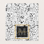 Classy Schwarz-weiß Marble Terrazzo Visitenkarten (Außenseite Aufgefaltet)