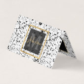 Classy Schwarz-weiß Marble Terrazzo Visitenkarten (Vorderseite)