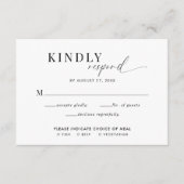Classy Schwarz-weiß Script Wedding Meal Entree UAw Begleitkarte (Vorderseite)