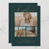 Classy Script Abschluss Announcement Card Ankündigung (Vorne/Hinten)