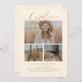 Classy Script Abschluss Announcement Card Ankündigung (Vorne/Hinten)