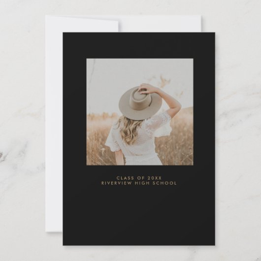 Classy Script Abschluss Announcement Card Ankündigung (Rückseite)