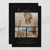 Classy Script Abschluss Announcement Card Ankündigung (Vorne/Hinten)