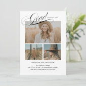 Classy Script Abschluss Announcement Card Ankündigung (Stehend Vorderseite)