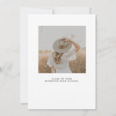 Classy Script Abschluss Announcement Card Ankündigung (Rückseite)